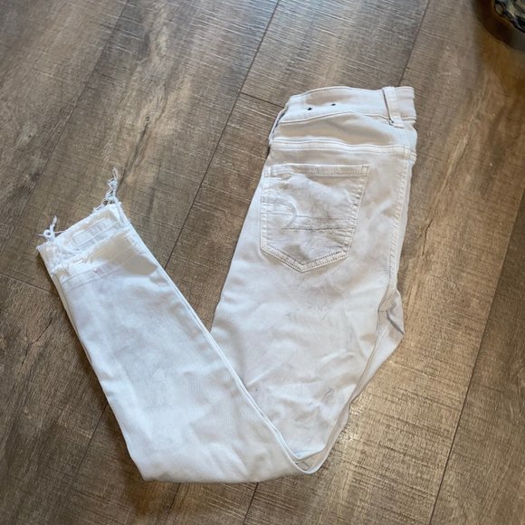 White/Grey Wash American Eagle Jeans - Picture 1 of 2